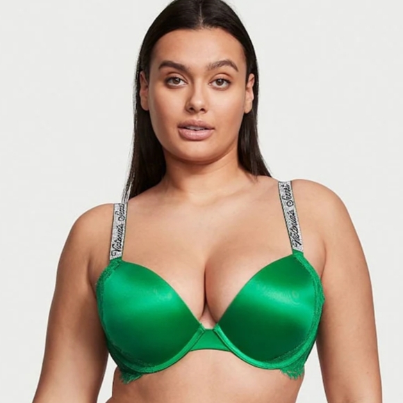 Victoria's Secret Shine Strap in Verdant Green Size 38D